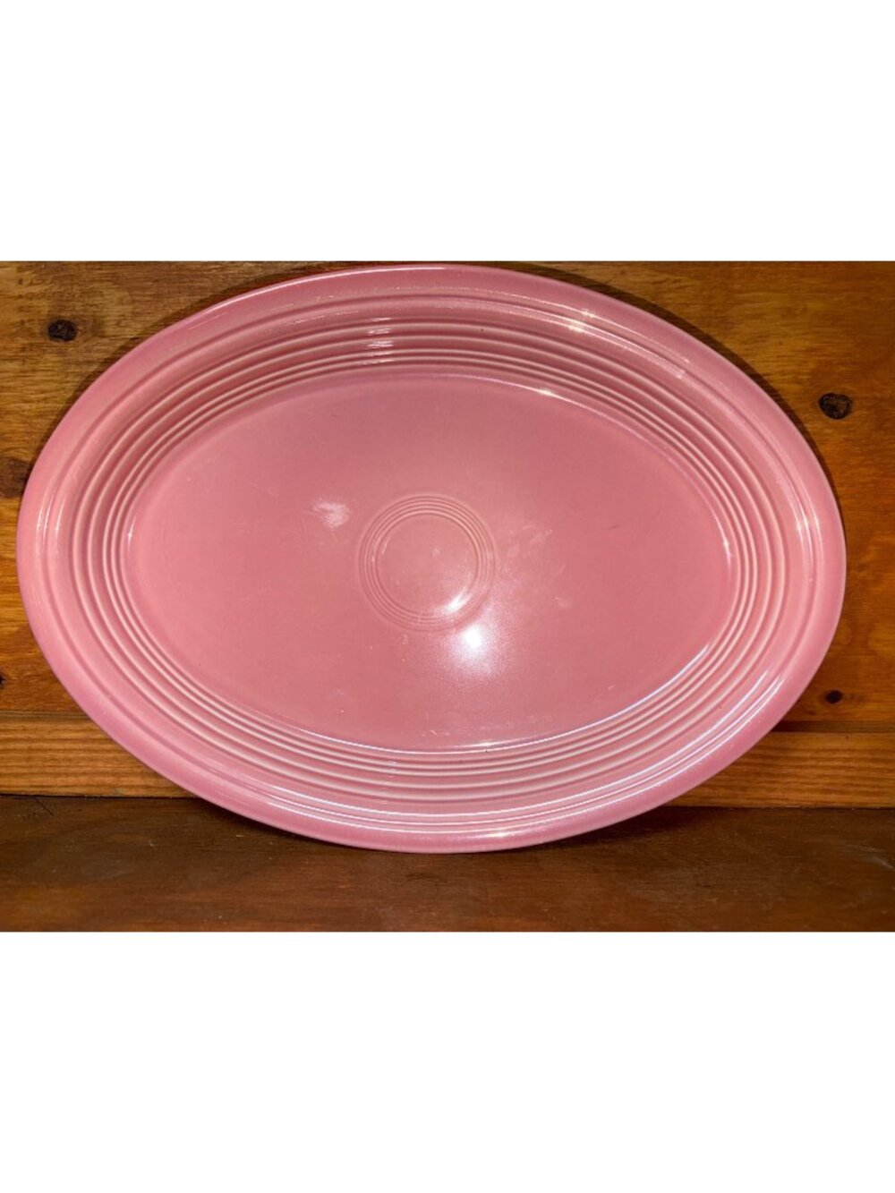 Vintage Fiesta 13.5" Pink Oval Serving Platter Lead-Free Homer Laughlin USA